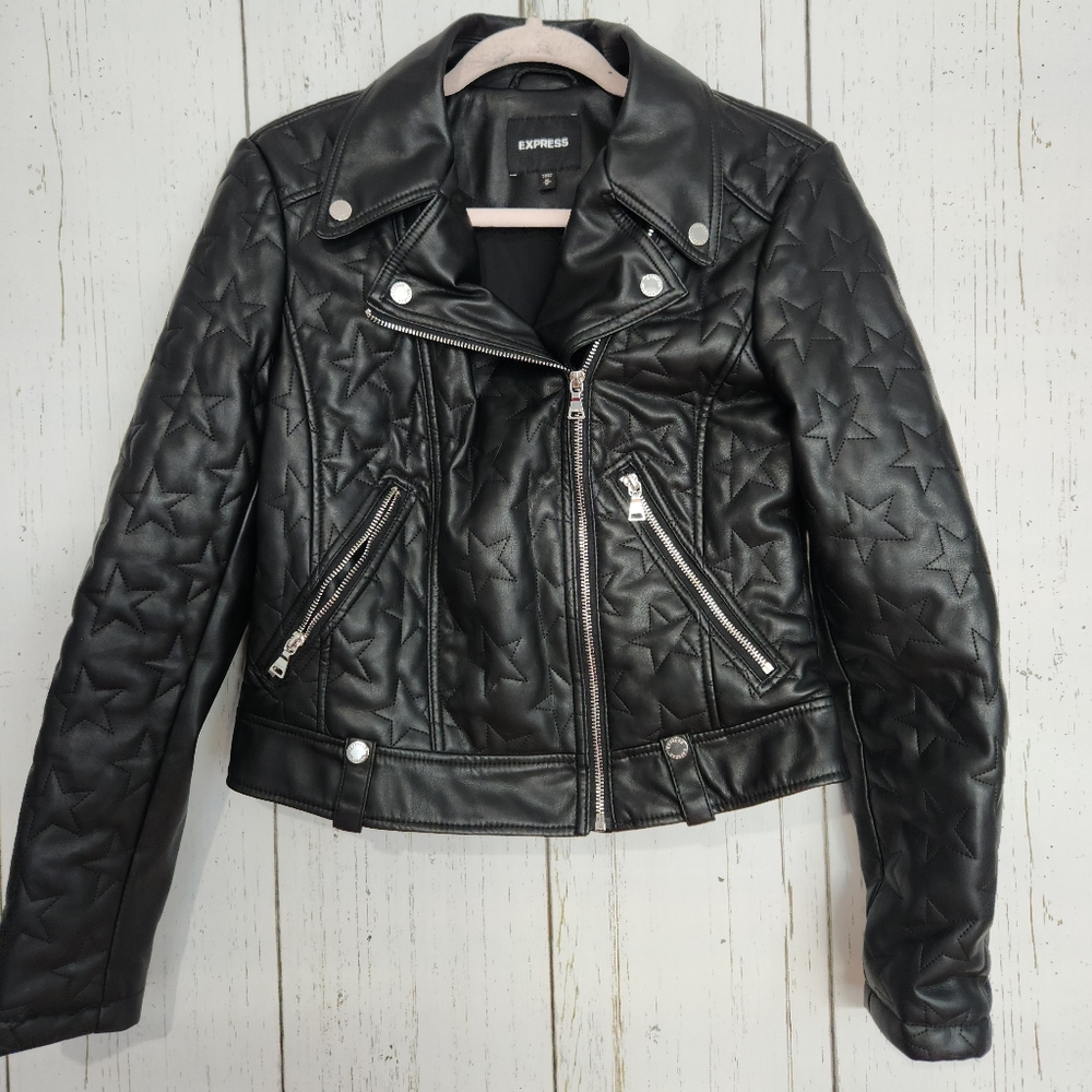 Express Black Leather Jacket for Women